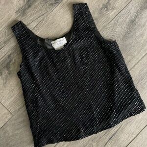 Papell Boutique top size S black beaded top